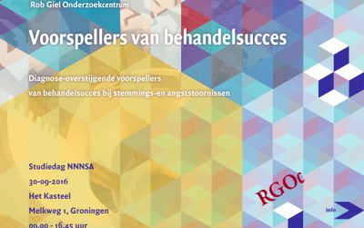 30 september 2016: Studiedag NNNSA: Diagnose-overstijgende voorspellers van behandelsucces bij stemmings- en angststoornissen